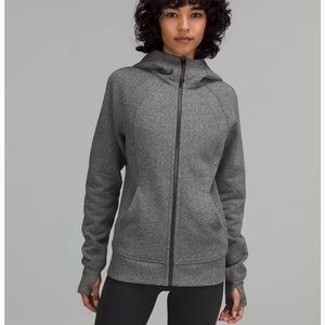 Lululemon Scuba full-zip hoodie, size 8, heathered Speckeled Black